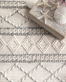 Grey wool fabric rug